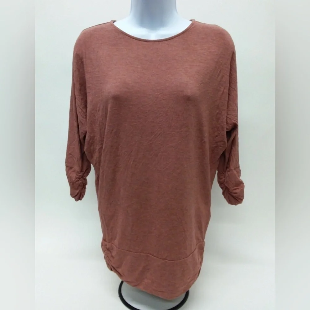 Oversized xs rustic brick top loose fit boho